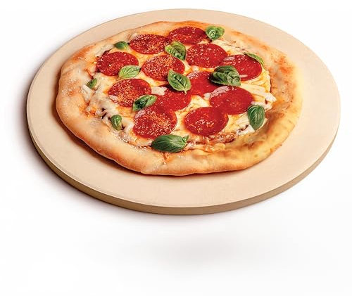 Cast Elegance Pizza Stone for Oven, Stove & Outdoor Grilling - 16” inch Round Baking Stones - Durable Cordierite Pizza Pan & Thermal Shock Resistant - Perfect for Crisp Crust Pizza, Bread & More