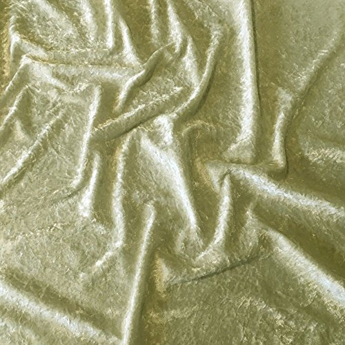 Discover Lifestyle & Fashion Fabrics Premium Crushed Velvet, Craft Dress Fabric Curtain Material 60 - 150cm Width (Cream)