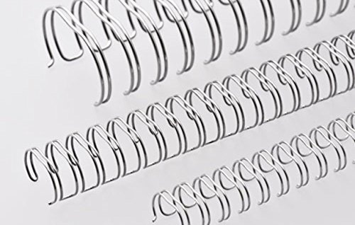 Renz Ring Wire Drahtkamm-Bindeelemente in 3:1 Teilung, 34 Schlaufen, Durchmesser 11.0 mm, 7/16 Zoll, silber/matt