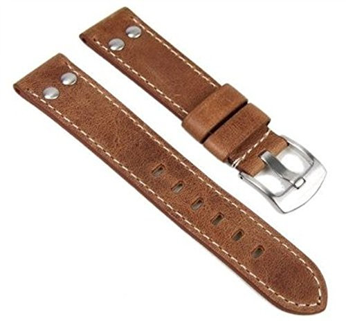 Eichmüller, since 1950 Ersatzband Uhrenarmband Vintage Look Leder Band 24mm 757