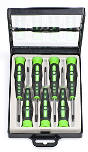 kwb Präzisions-Schraubendreher Set TX/Innensechsrund für Fein-Mechanik, Mini-Schraubenzieher f. Uhrenmacher/Feinmechaniker, Werkzeug-Satz in Aufbewahrungs-Box, mit Dreh-Kopf und 2-Komponentengriff