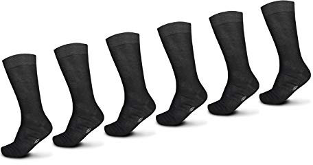 POMPEA Set Calze Uomo 6 Paia Filo di Scozia Assortito Lungo/Corto (6 Paia Nero Corto - 42/43)