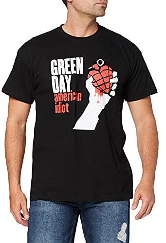 Green Day Men's American Idiot Short Sleeve T-Shirt, Black, X-Large