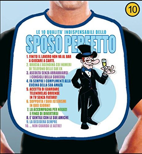 DOR import S.r.l.- BAVAGLIONE in Tessuto Elenco QUALITA' dello Sposo Perfetto Matrimonio, Colore Bianco, 2027[10]