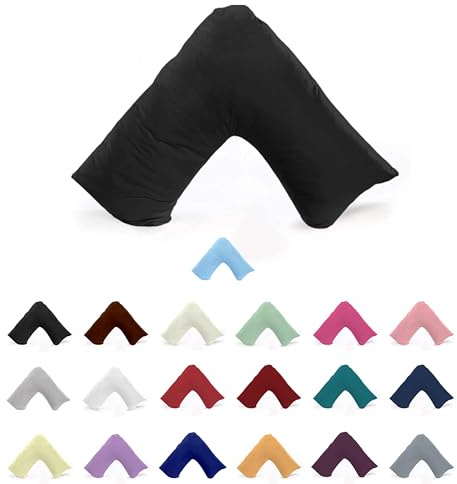 EGYPTO Orthopaedic V Shaped Pillow Nursing Pregnancy Back Support Cases (Black)