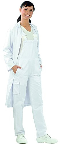 Planam 5341038 Food Damen Latzhose, Reinweiß, Größe 38