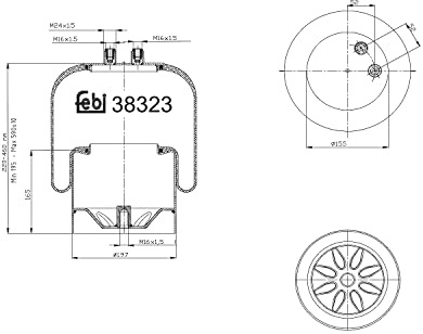 febi bilstein 38323 Luftfederbalg mit Stahlkolben, 1 Stück