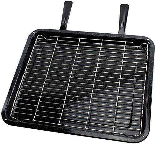 SPARES2GO Extra Large Grill Pan, Rack & Dual Detachable Handles Compatible with Haier Oven Cookers