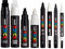 POSCA 8 Stifte (PC-17K, PC-8K, PC-5M, PC-3M) schwarz und weiß, mittelgroß bis breit