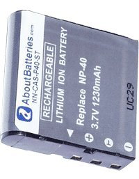 AboutBatteries Akku Typ VIDEOSHOT CA NP-40, 3.7V, 1230mAh, Li-Ionen