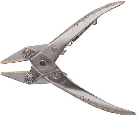 Parallel Pliers, Flat Nose, Brass Lined Jaw, 5-1/2 Inches by EuroTool