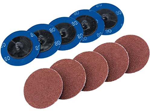 Draper SD2AB 80 Grit Aluminium Oxide Sanding Discs, Blue, 50 mm, Set of 10 Piece