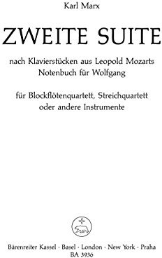 Zweite Suite Nach Leopold Mozart. Blockflöte, Quartett