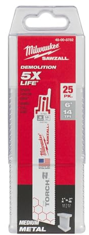 Milwaukee The Torch Reciprocating Saw Blade 150/1.8 mm Pack of 25