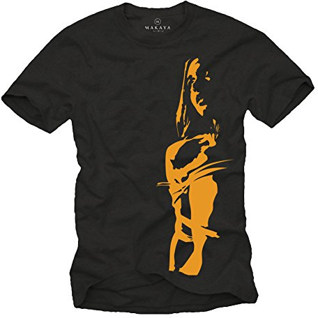 MAKAYA Vintage Pin Up Girl - Herren T-Shirt Schwarz mit Aufdruck