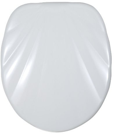 Wenko 213002100 WC-Sitz Casino, Fix-Clip Befestigung, kratzfest, hochwertiges Material, Duroplast, weiß, 46,5 x 39 cm