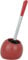 WENKO WC-Garnitur Polaris, hochwertiger Toilettenbürstenhalter aus edler Keramik, für Bad & Gäste-WC, inklusive Toilettenbürste mit auswechselbarem Bürstenkopf Ø 8 cm, 15 x 36 x 14,5 cm, Rot