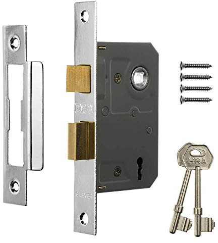 3 Lever Chrome Plated Mortice Sashlock - 63mm (2.5)