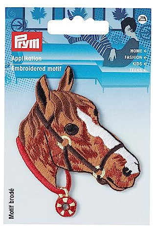 Applikation zum Aufbügeln, Pferdekopf, multicolor