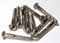 10x Guitar bridge or tremolo fixing screws dome head in chrome 3.5mm x 25mm