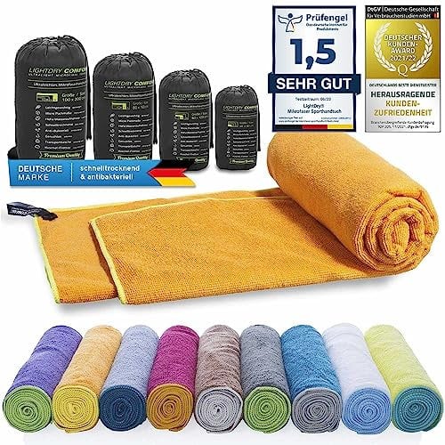 LightDry® Original Mikrofaser Sporthandtuch Backpack Reise-Handtuch - Sport & Fitness Badehandtuch saugfähig, leicht & antibakteriell und extrem schnell trocknend
