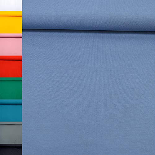 MAGAM-Stoffe Marie Jersey Stoff Uni Oeko-Tex Meterware 50cm (23. Rauchblau)