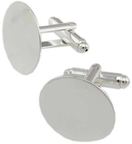 Bacabella 20220 Manschettenknöpfe 19x25mm 19mm Fläche Rohling Silber (2 Stück)