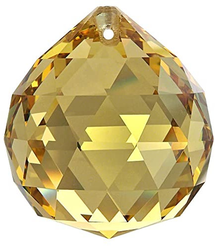 Kristall Kugel Ø 30mm Lt. Topaz ~ Gelb K9 ~ Feng Shui Suncatcher