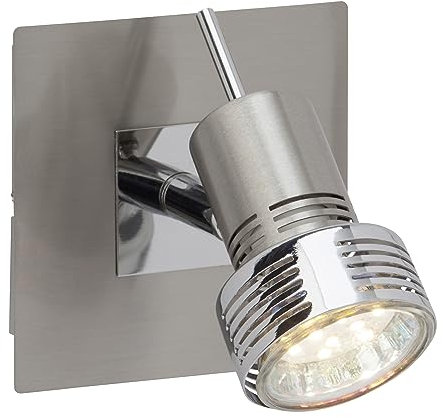 Brilliant Lampe Kassandra LED Wandspot eisen/chrom | 1x LED-PAR51, GU10, 3W LED-Reflektorlampe inklusive, (250lm, 3000K) | Kopf schwenkbar
