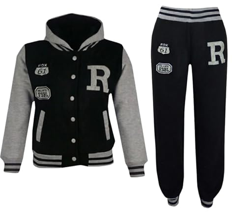 A2Z 4 Kids Unisex Baseball Tracksuit Varsity Hoodie Jogger Outfit Set | Fleece Activewear Ensemble Featuring Contrast Panels For Daily Comfort