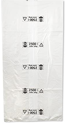 inapa Müllsack/Abfallsack Triline Öko: 2500l, transparent – ✓extra reißfest ✓extra lang ✓100% recyclingfähig, 25 Sack