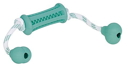 Nobby Vollgummi Stick mit Seil DENTAL FUN zweifarbig 37 x 9 cm