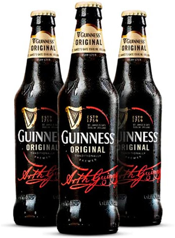 Guinness Original Cerveza Ale Negra Irlandesa Pack Botellas, 24 x 33cl