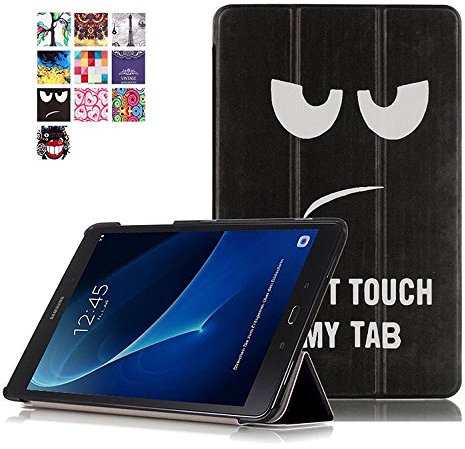 Felfy - Funda para Galaxy Tab A6 2016 SM-T580N/T585N, piel sintética y TPU, funda tipo libro, de 25,54 cm (10,1 pulgadas), con soporte #2 Schwarz & weiß