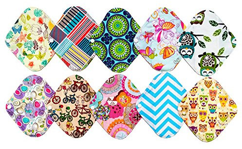 Mama-Menstruations-Einlagen, wiederverwendbar, waschbar, 20,3 cm, 10 Stück