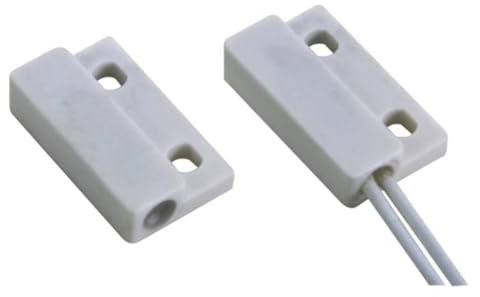 Velleman Mini contacto magnético con interruptor de láminas, NC, para la instalación en la ventana y/o los marcos de las puertas, la conexión de alambre, blanco