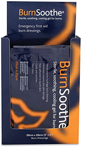 Reliance Medical Burnsoothe Cooling Gel Immediate Dressing for Burns in First Aid Sterile Burns Soothing, Non-Adherent, Non-Toxic, Minimize Trauma and Skin Damage, 20 Cm x 20 Cm, (Pack of 5)
