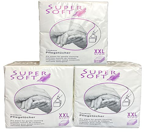 SuperSoft (Das Original), 150 seifenfreie Wisch- & Pflegetücher, trocken, aus Viskose & PES, sehr weich