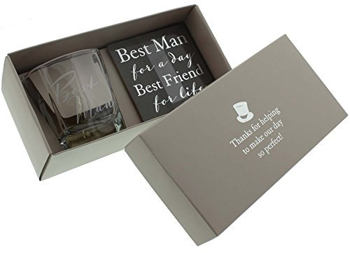 Amore by Juliana Whisky Glas &Untersetzer Best Man, Hochzeitsgeschenk
