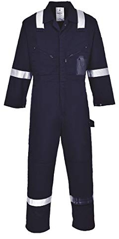 Portwest C814 Iona Enhanced Cotton Coverall Moisture Wicking Fabric | Navy, Medium, UPF 40+, EN 17353, Regular Fit, Concealed Zip Opening, Two-Way Zip, Reflective Tape, Phone Pocket, Workwear