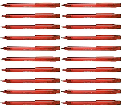 Schneider 130402 Fave Kugelschreiber (Druckmechanik, M) 20er Packung rot transparent