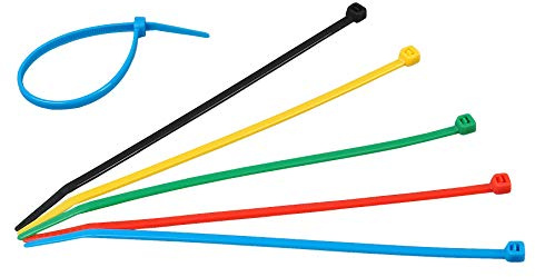 Kopp 324603091 Kabelbinder, 50 Stück, je 10 Stück, 200 x 4.6 mm, blau/rot/gelb/grün/schwarz