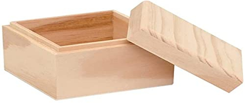 GLOREX 6 1682 602 Holzbox, Natur, 9 x 9 x 7 cm