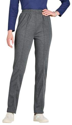 Chums Ladies Pull On Jersey Trousers with Soft Stretch Elasticated Waist, Smart Crease Detail, Comfortable Easy Care Smart Casual Pants