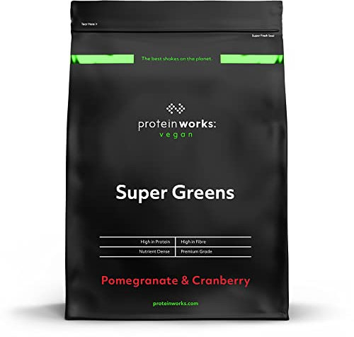 THE PROTEIN WORKS Super Greens, Melograno e Mirtillo Rosso 500 g