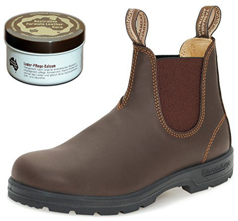 Blundstone Style 550 Classic Comfort Chelsea Boots Unisex Stiefelette + Lederpflege | Walnut Brown | UK 8.5 / EU 42.5