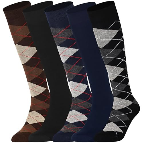 MySocks Hommes Femmes Genou Haute Chaussettes,Multicolore 701,42-46