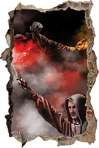 Ultras Pyro, 3D Wandsticker Format: 62x42cm, Wanddekoration