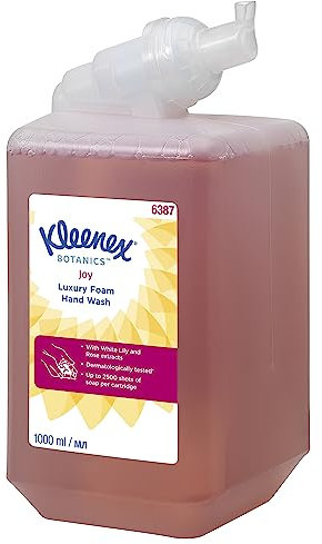 Kleenex Botanics Joy Luxus Schaum-Seife 6387 – parfümierte Handseife – 1 Liter, Kassetten Rot Handreiniger