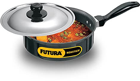 HAWKINS Futura Non-Stick Curry Pan (Saute Pan) 2.0 Litre with Steel Lid